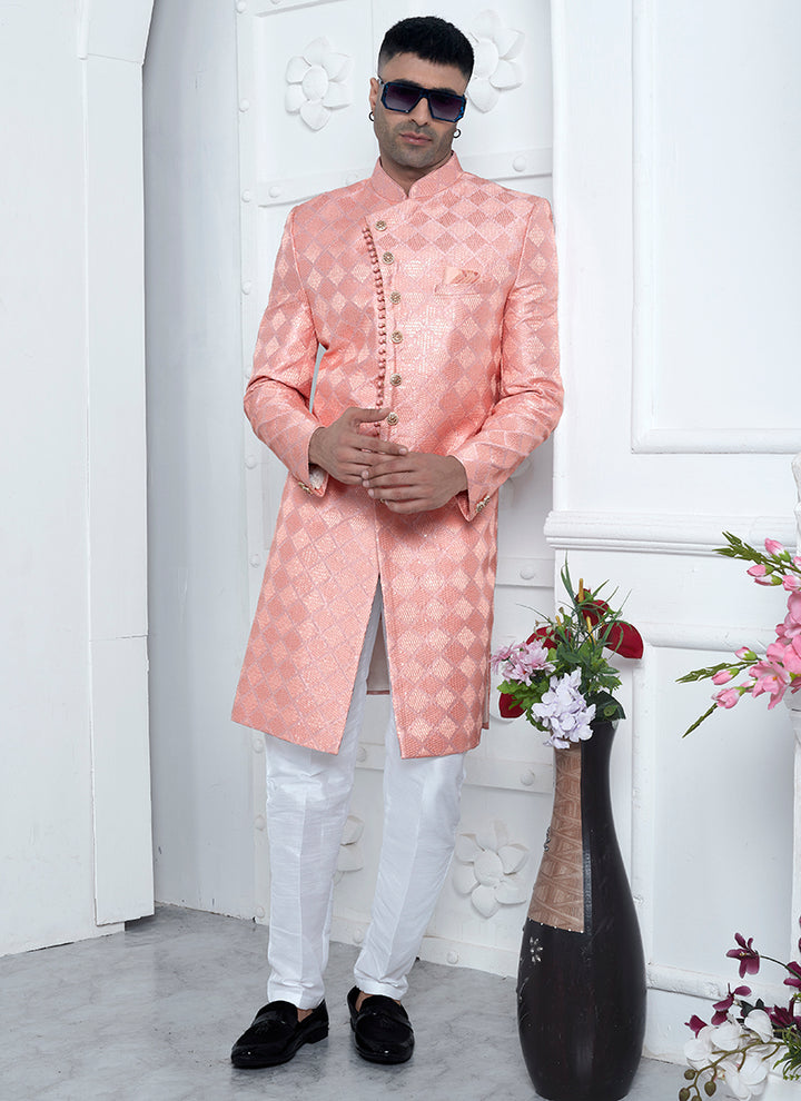 Stylish Art Silk Sherwani | Computer Thread Work Perfect Wedding Attire