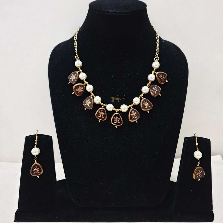 Pearl  Stone | Meenakari Necklace With Earrings Signature Design
