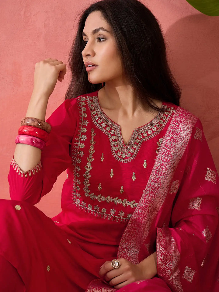 Pink Embroidered Suit for Party Wear