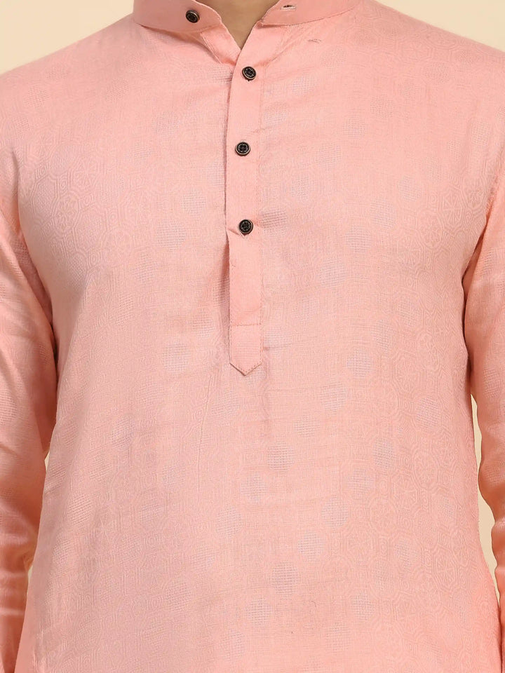 Baby Pink Kurta Set for Men | Premium Cotton Kurta Pajama Set
