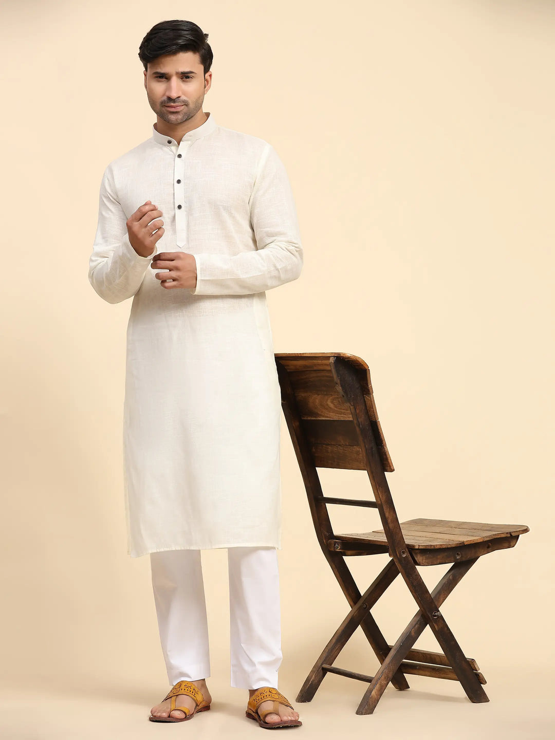 Elegant Off-White Kurta Pajama Set | Perfect for Festive Celebrations
