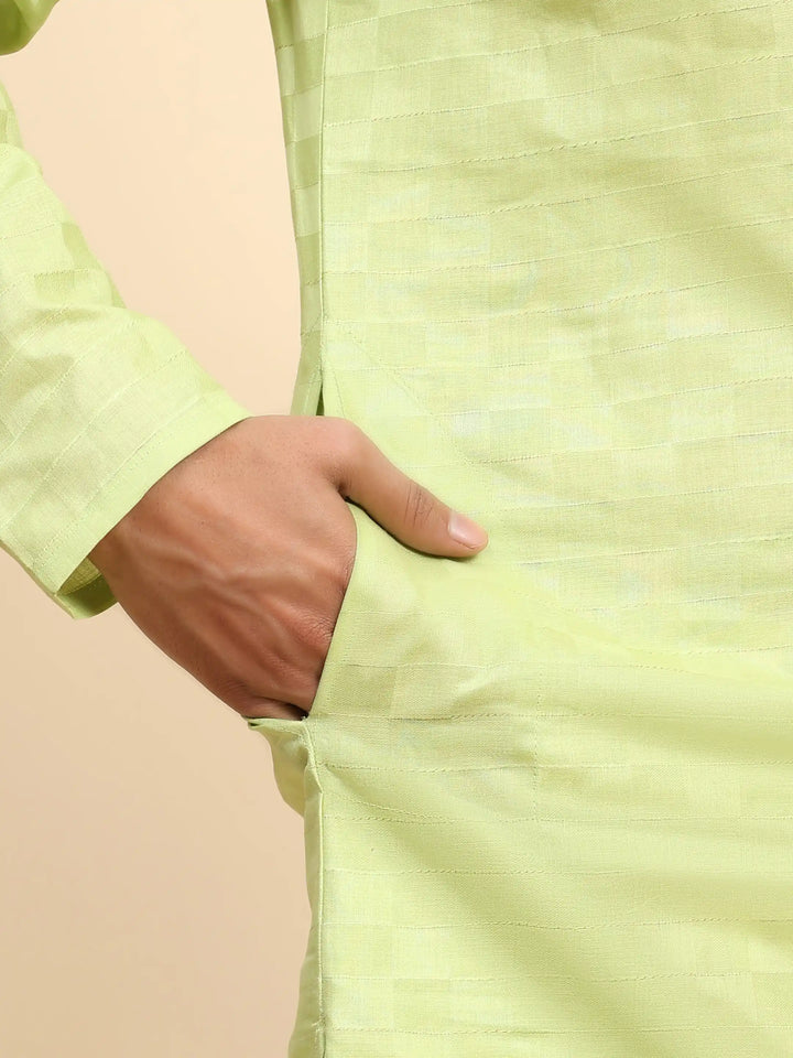Light Green Pure Cotton Kurta Pajama for Men | Traditional Elegance