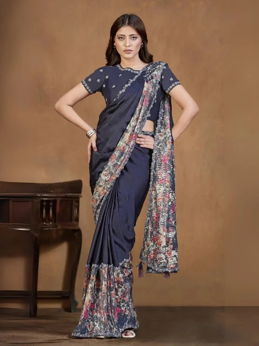 Premium Crepe Saree with Taffeta Blouse
