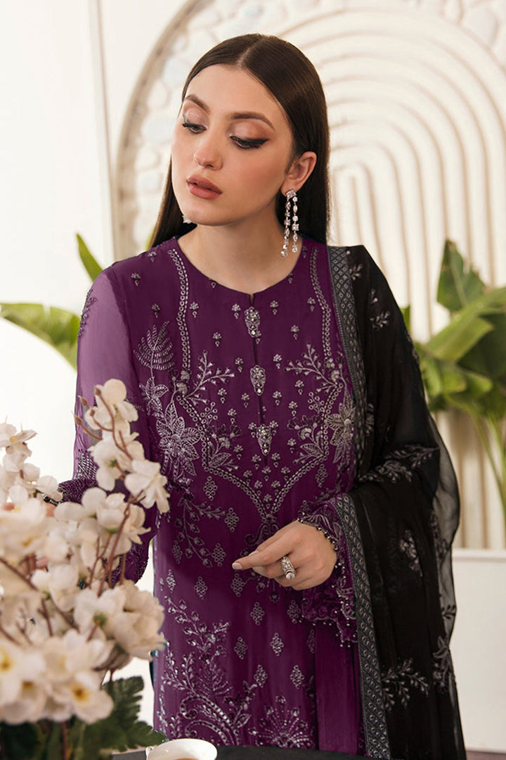 Elegant Purple Salwar Suit | Faux Georgette with Diamond & Moti Work