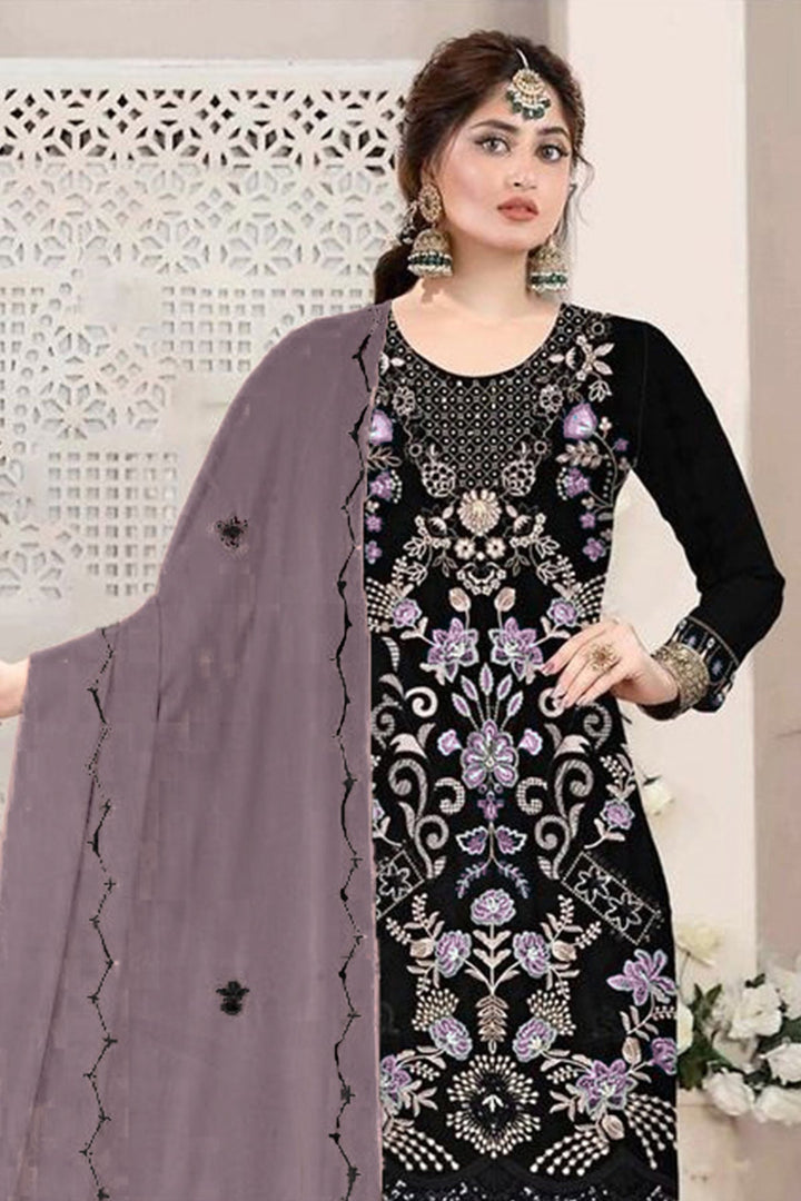 Luxury Black Salwar Kameez | Georgette with Heavy Embroidery