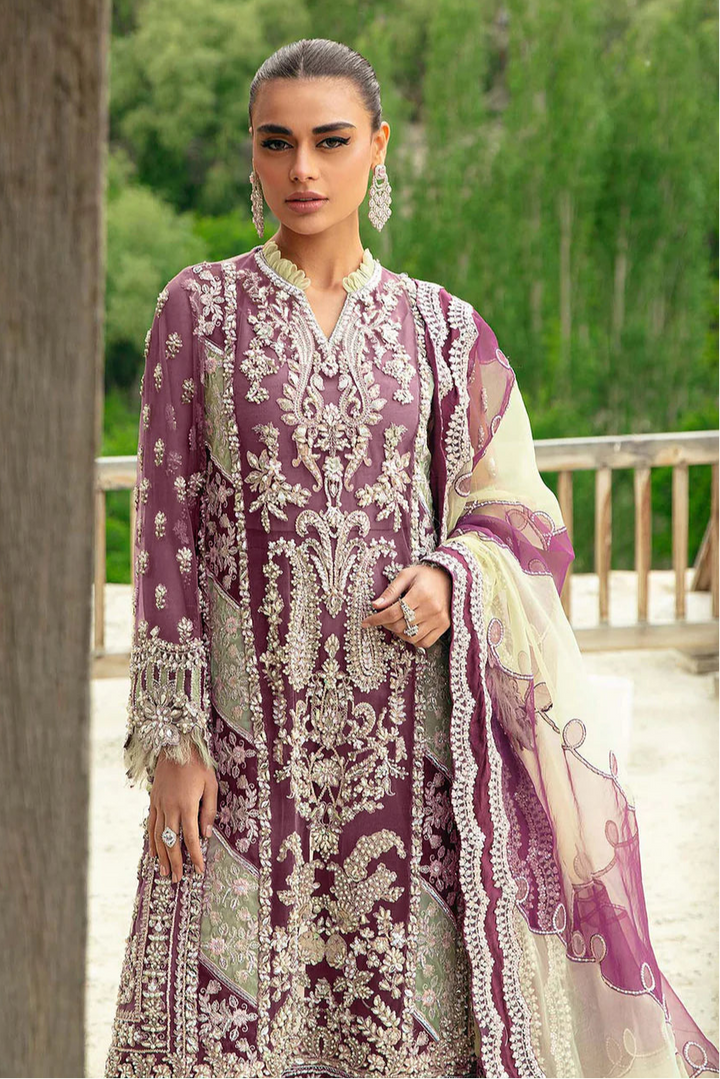 Elegant Purple Georgette Suit | Classic Kameez with Flowing Dupatta
