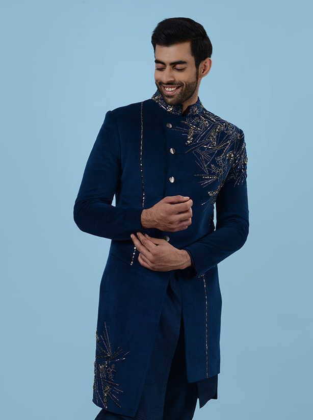 Navy Blue Indo Western Outfit | Ideal for Sangeet & Special Occasions