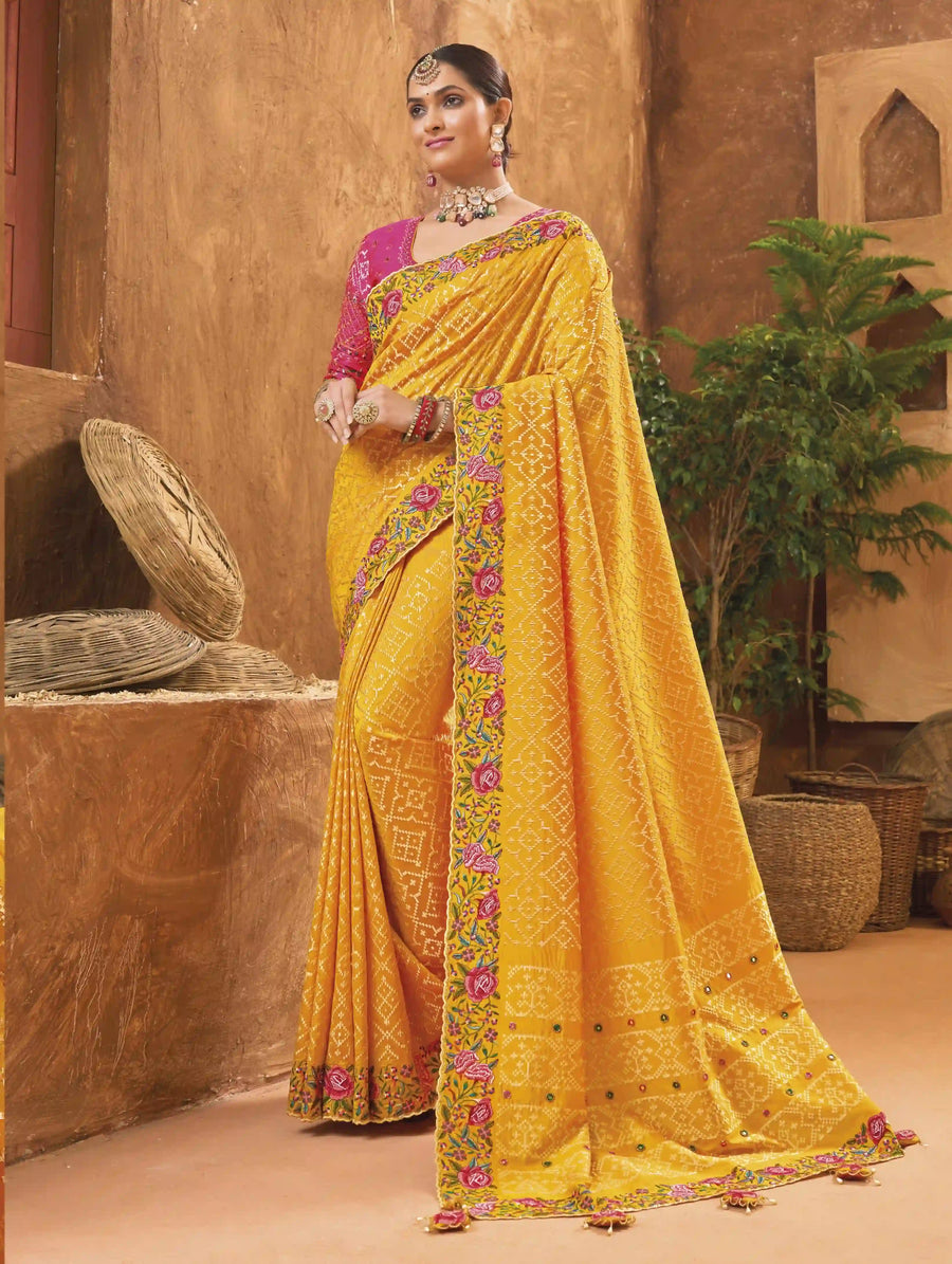 Radiant Yellow Silk Saree
