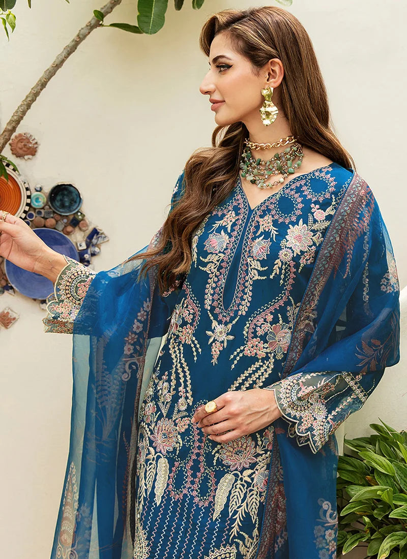 Elegant Blue Rayon Suit | Chic Ethnic Wear with a Gorgeous Dupatta