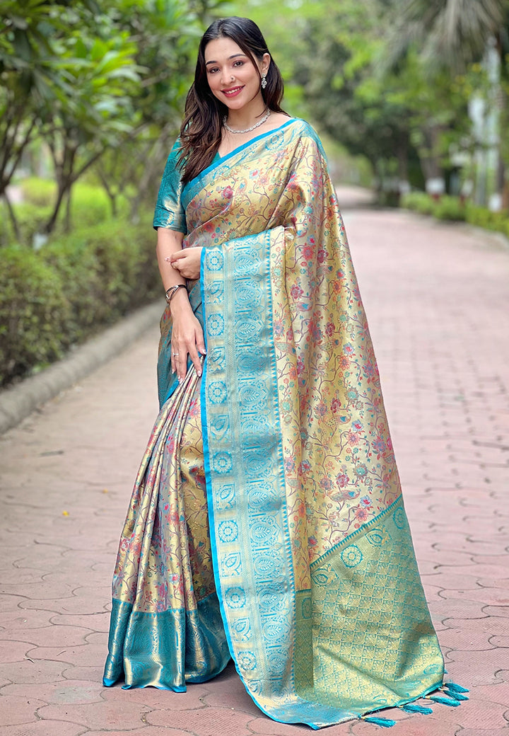 Rama Beautiful Woven Silk Saree – Ideal Wedding & Party Wear
