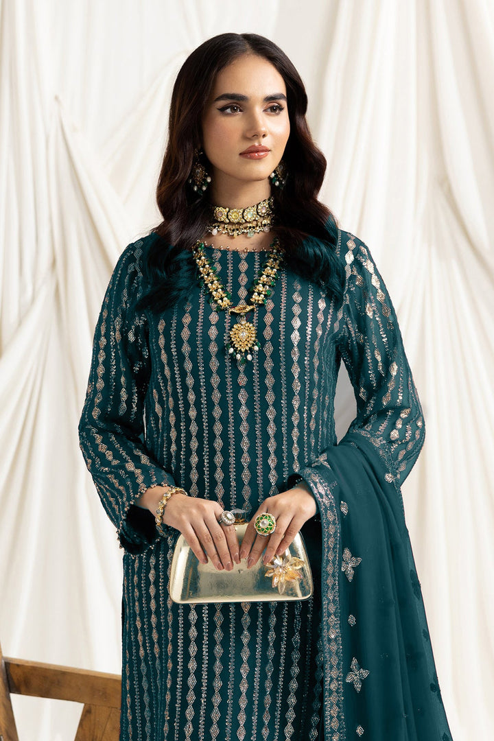 Stylish Teal Salwar Kameez | Moti Work & Embroidery Detailing