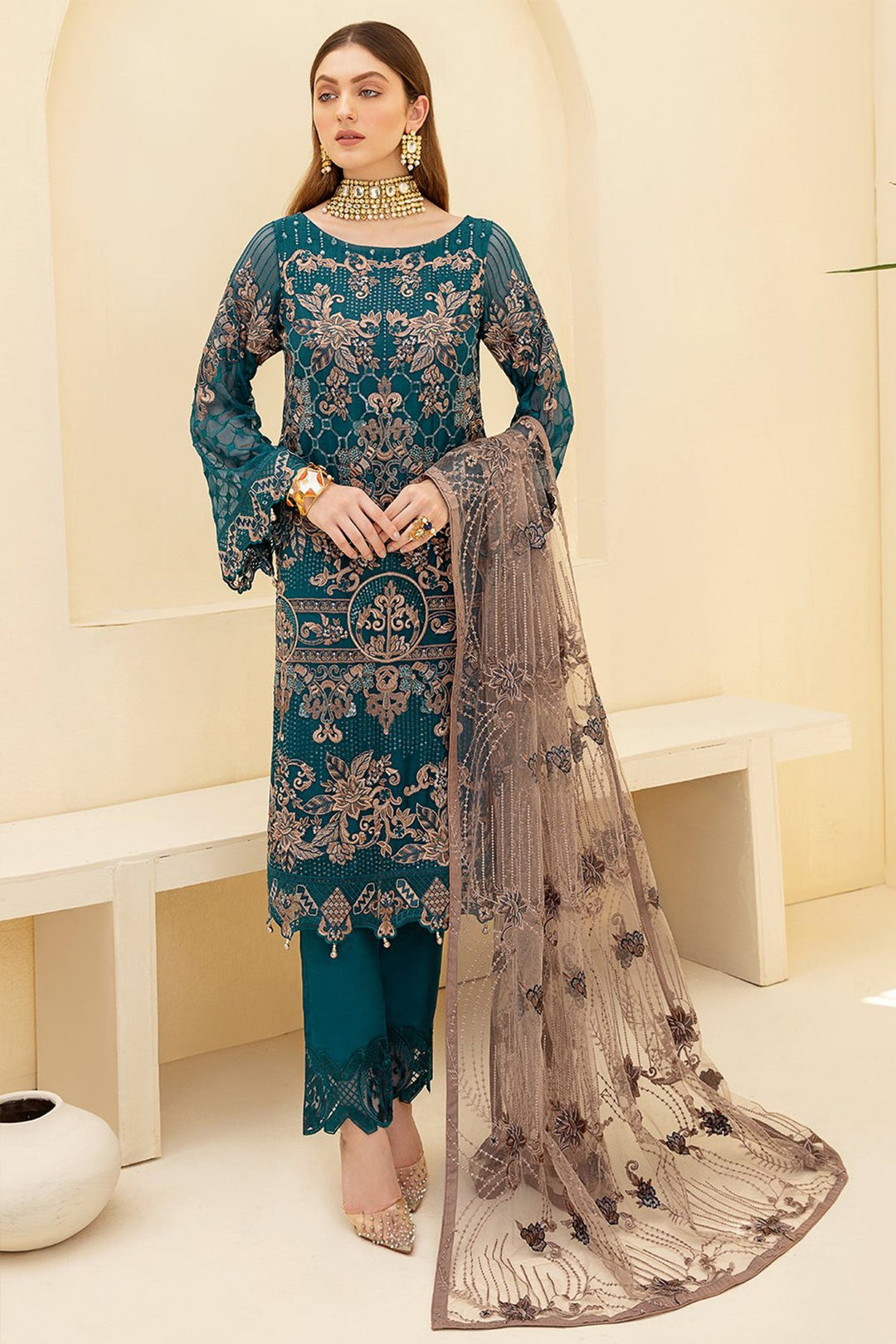 Enchanting Teal Georgette Suit Set | Perfect for Weddings & Celebrations