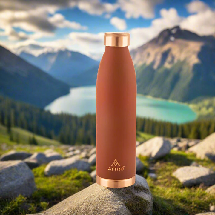 Attro 1000ml Copper Bottle | Matte Finish, Authentic Ayurveda Benefits