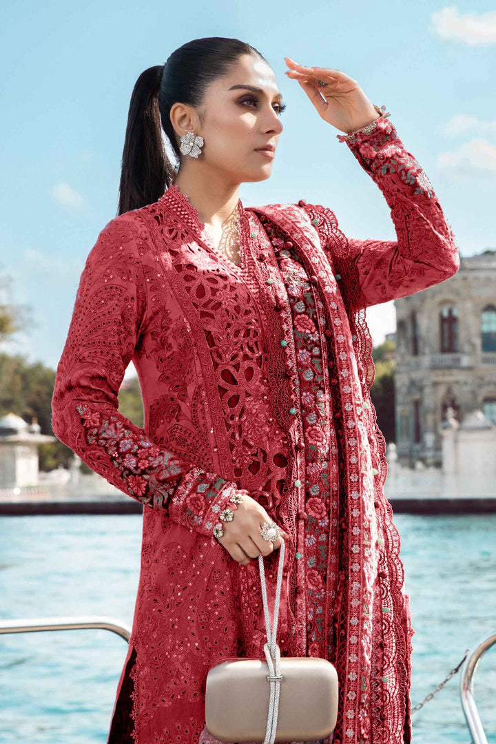 Ethnic Red Salwar Suit | Embroidery Work & Rayon Bottom Luxury Wear