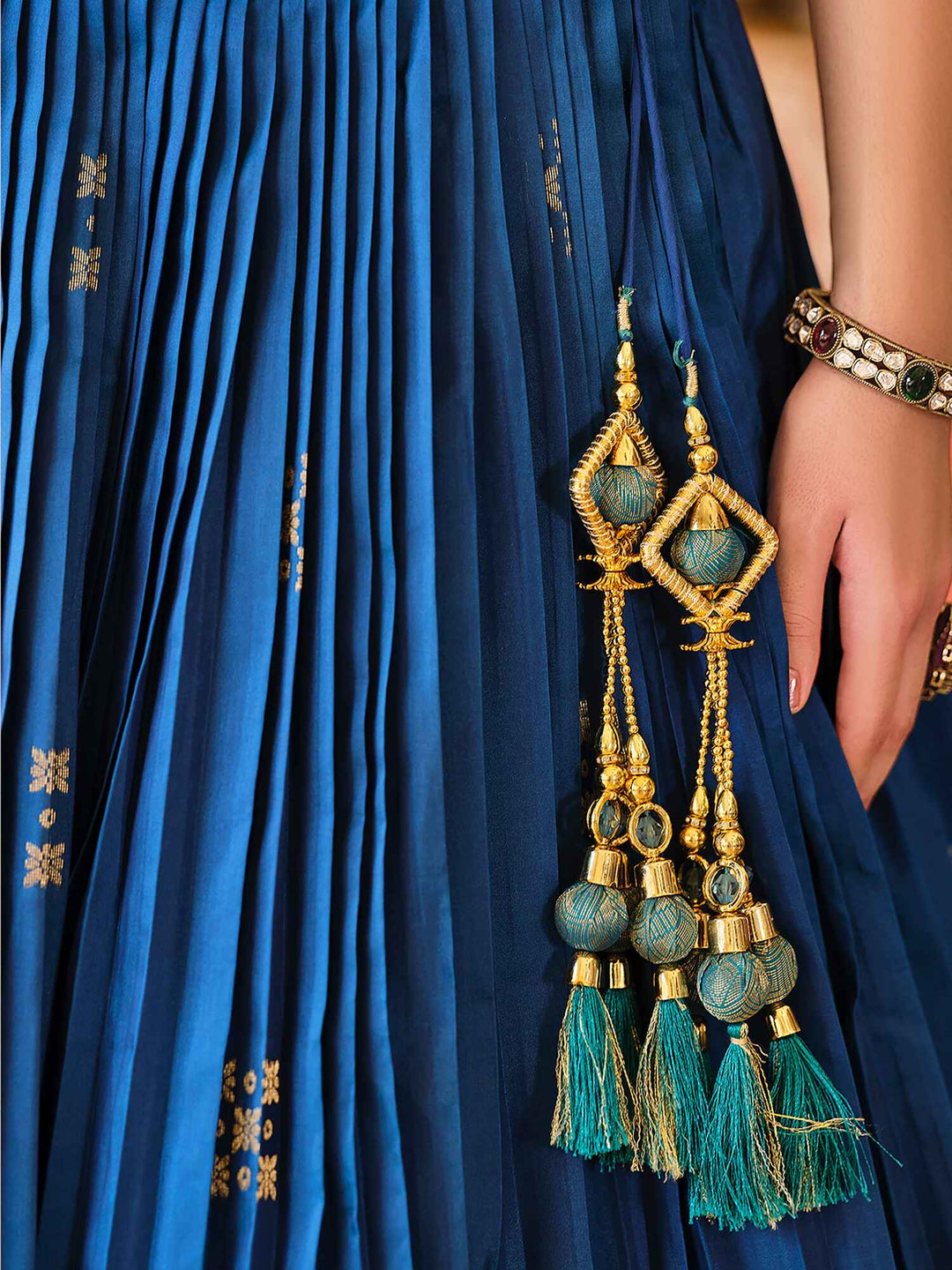 Incredible Blue Zari Weaving Silk Designer Lehenga Choli With Dupatta