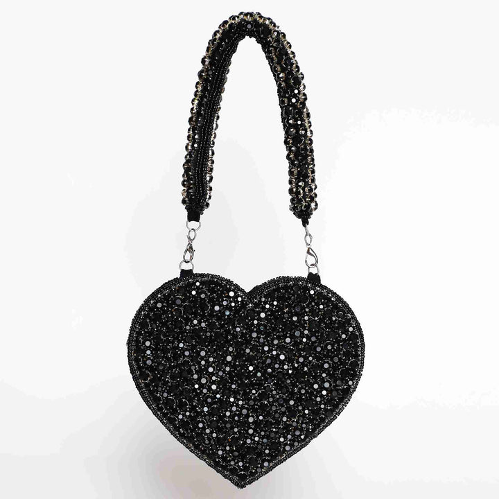 Scarlett MiniHeart Bag | Handcrafted Black Heart Flap Handbag