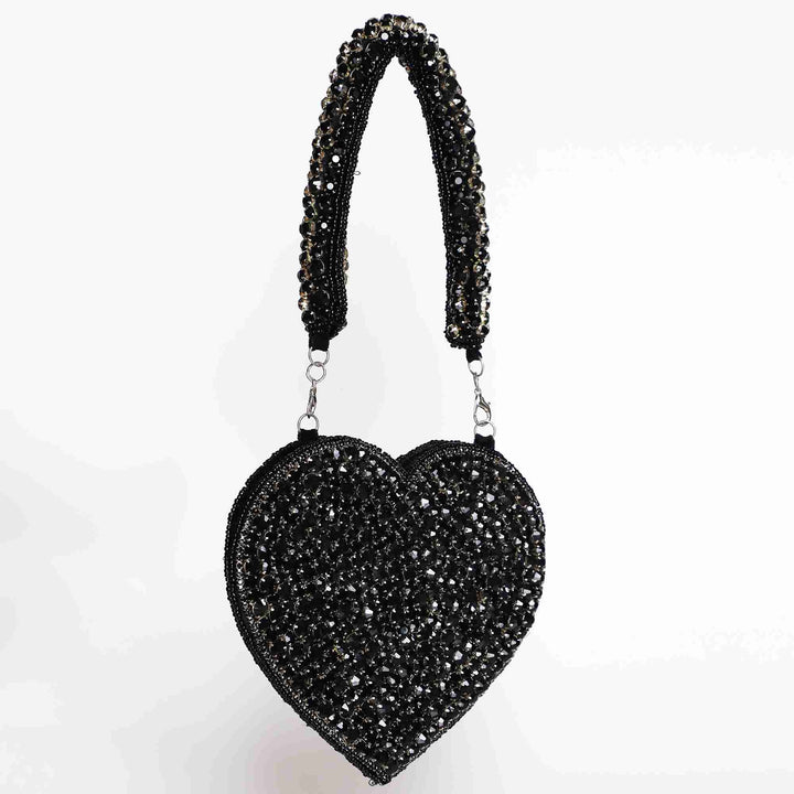 Scarlett MiniHeart Bag | Handcrafted Black Heart Flap Handbag