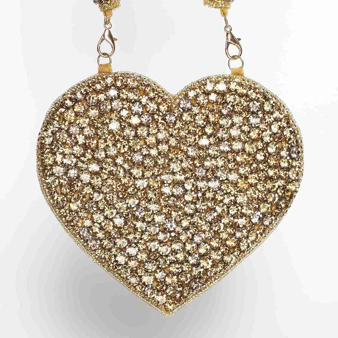Gold Scarlett Mini Bag| Handcrafted Heart-Shaped Luxury Handbag