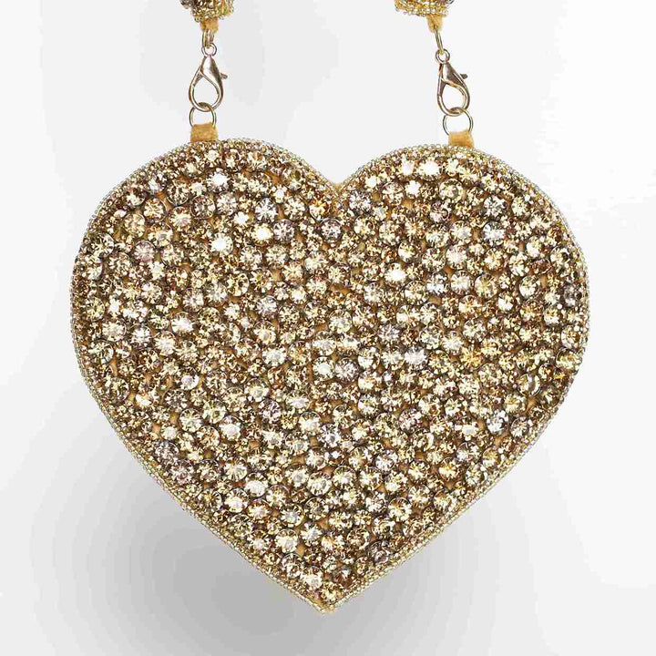 Gold Scarlett Mini Bag| Handcrafted Heart-Shaped Luxury Handbag