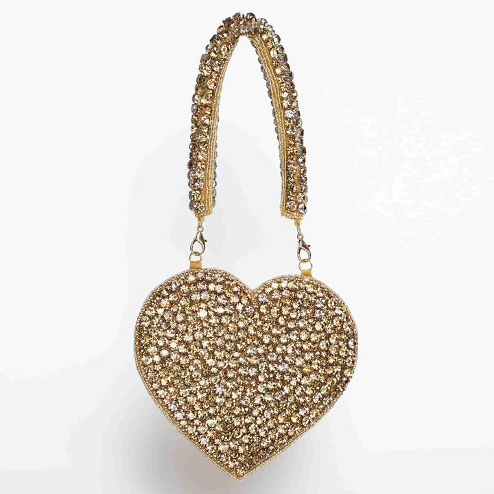 Gold Scarlett Mini Bag| Handcrafted Heart-Shaped Luxury Handbag