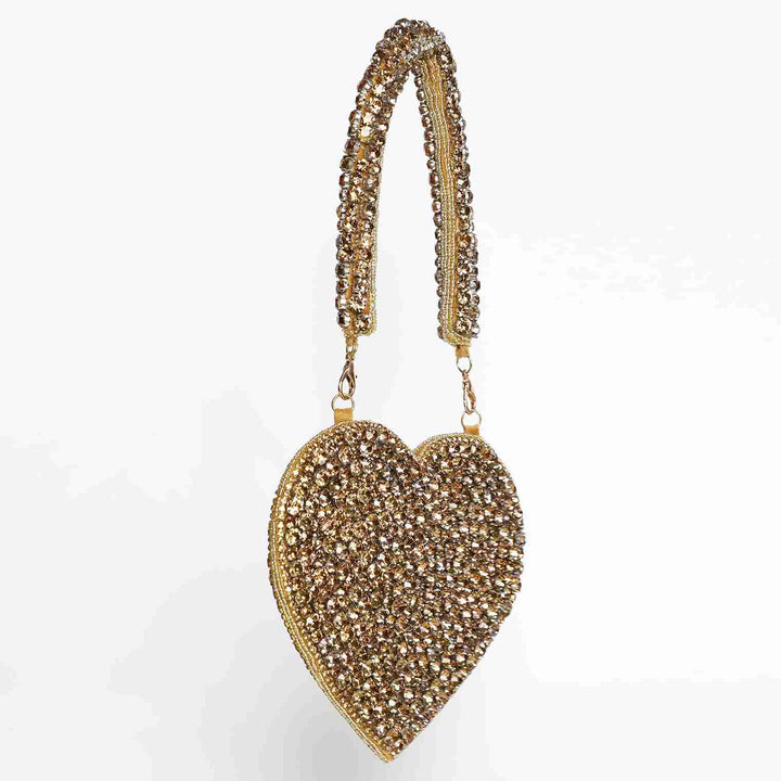 Gold Scarlett Mini Bag| Handcrafted Heart-Shaped Luxury Handbag