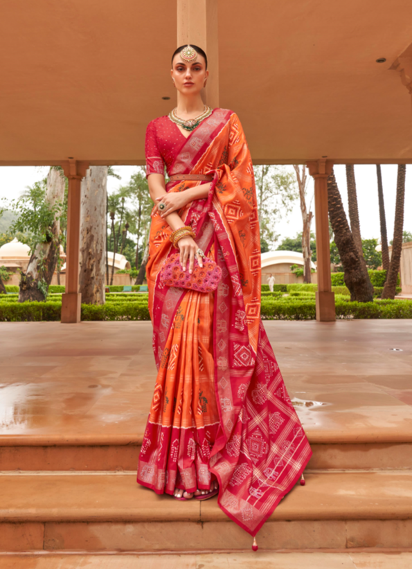 Breathtaking Patola Silk Saree with | Crafted for Timeless Elegance