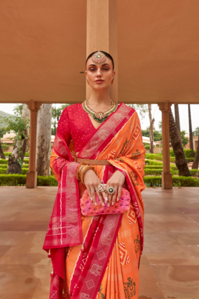 Breathtaking Patola Silk Saree with | Crafted for Timeless Elegance