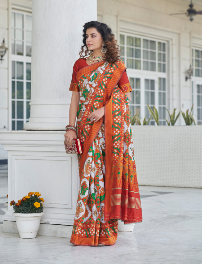 Stunning Patola Silk Saree with | A Graceful Addition to Your Wardrobe