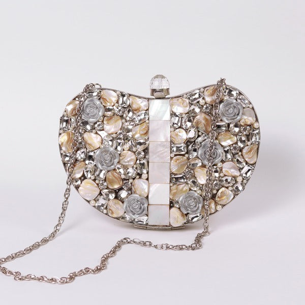 Seher Embellished Brass Clutch | Handcrafted Gold Glamour Accessory
