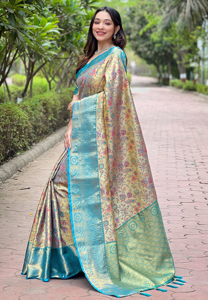 Shop Rama Beautiful Woven Silk Saree – Ideal Wedding & Party Wear
