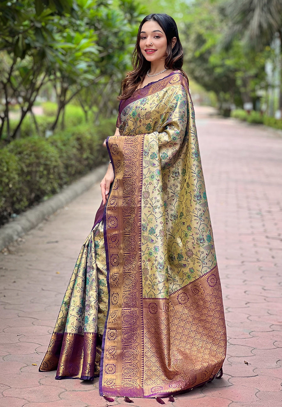 Shop Soft Wine Beautiful Woven Silk Saree – Ideal Wedding & Party Wear
