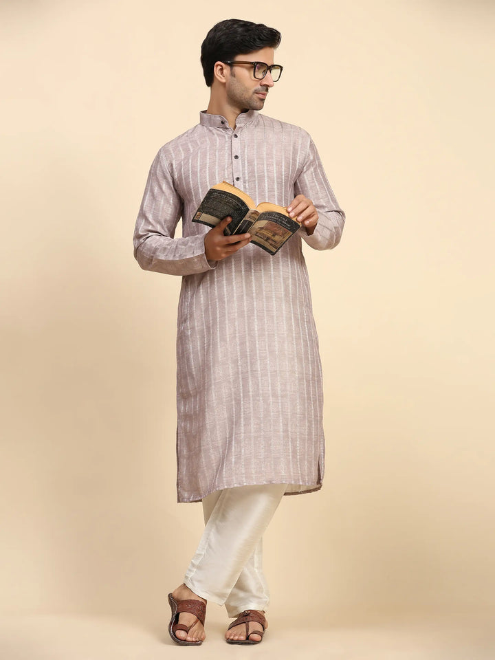 Men’s Light Mauve Kurta Set | Ideal for Sangeet & Festive Occasions