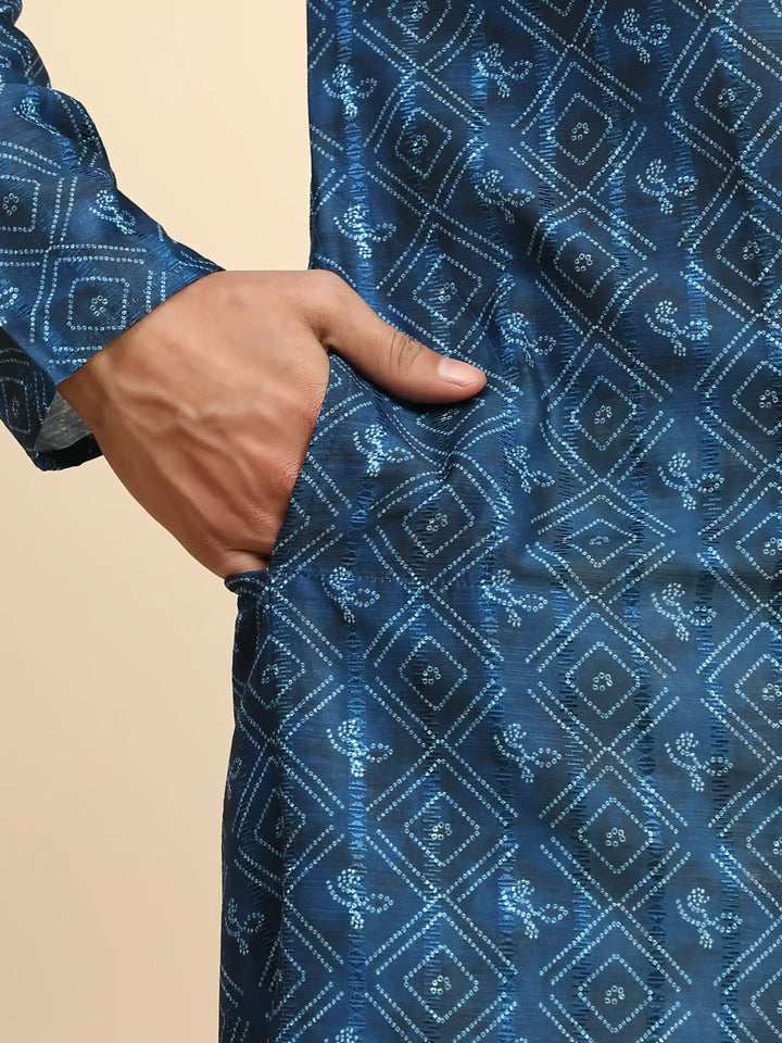 Blue Kurta Pajama Set for Men | Modern & Traditional Style for Sangeet