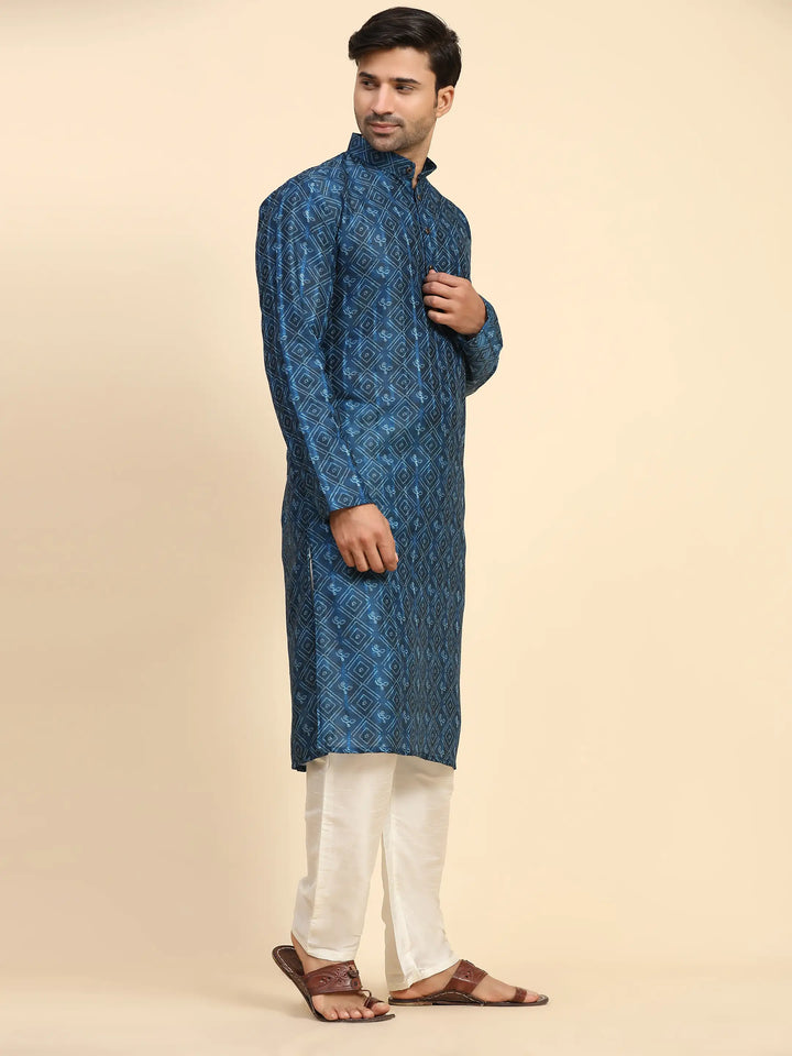 Blue Kurta Pajama Set for Men | Modern & Traditional Style for Sangeet