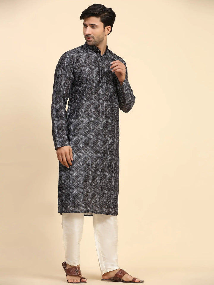 Men’s Black Kurta Set | Perfect for Festive Wear & Sangeet Celebration