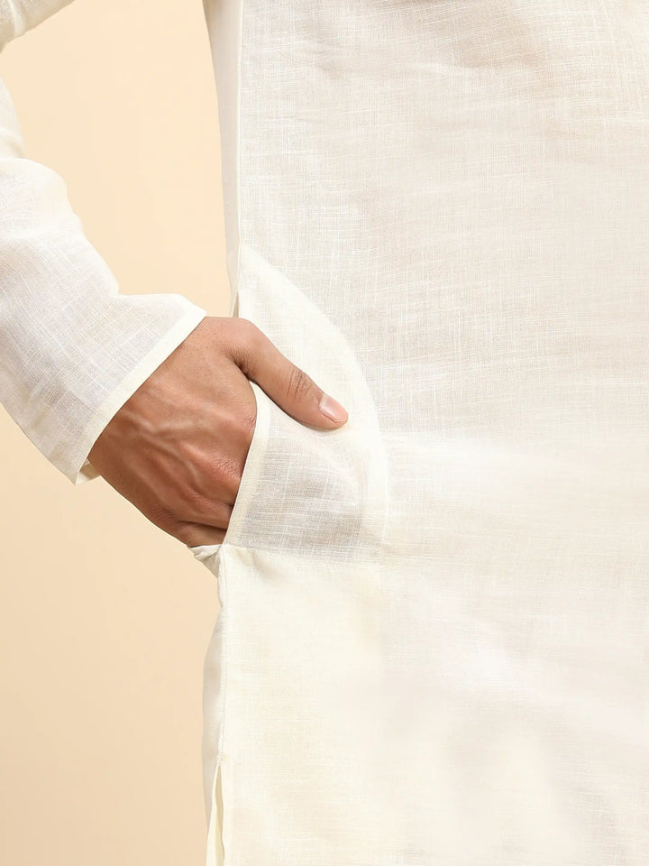 Elegant Off-White Kurta Pajama Set | Perfect for Festive Celebrations