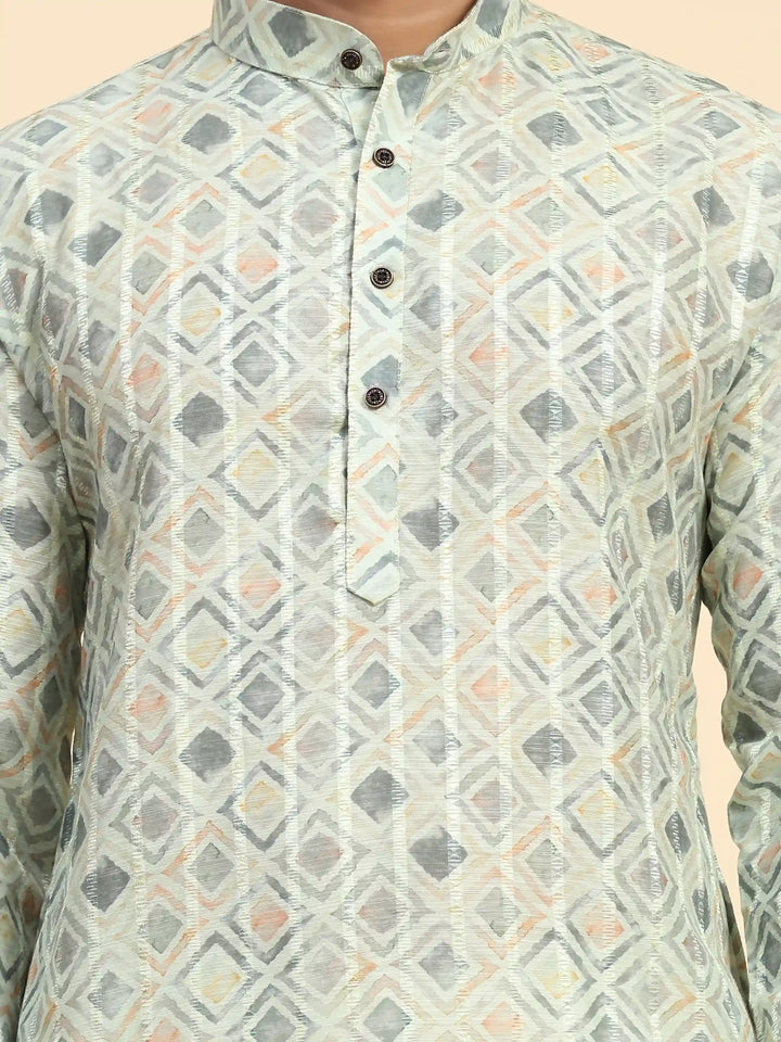 Light Green Kurta Set for Men | Perfect for Mehandi & Haldi Ceremonies