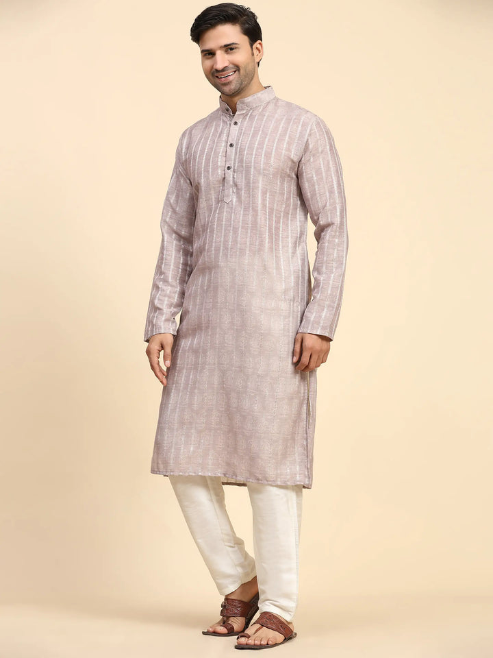 Men’s Light Mauve Kurta Set | Ideal for Sangeet & Festive Occasions