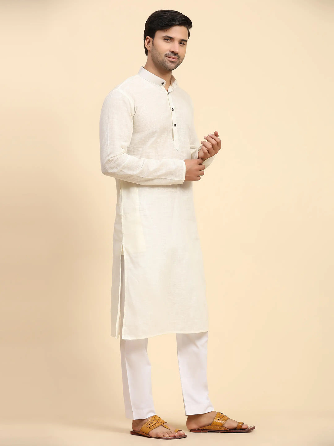 Elegant Off-White Kurta Pajama Set | Perfect for Festive Celebrations