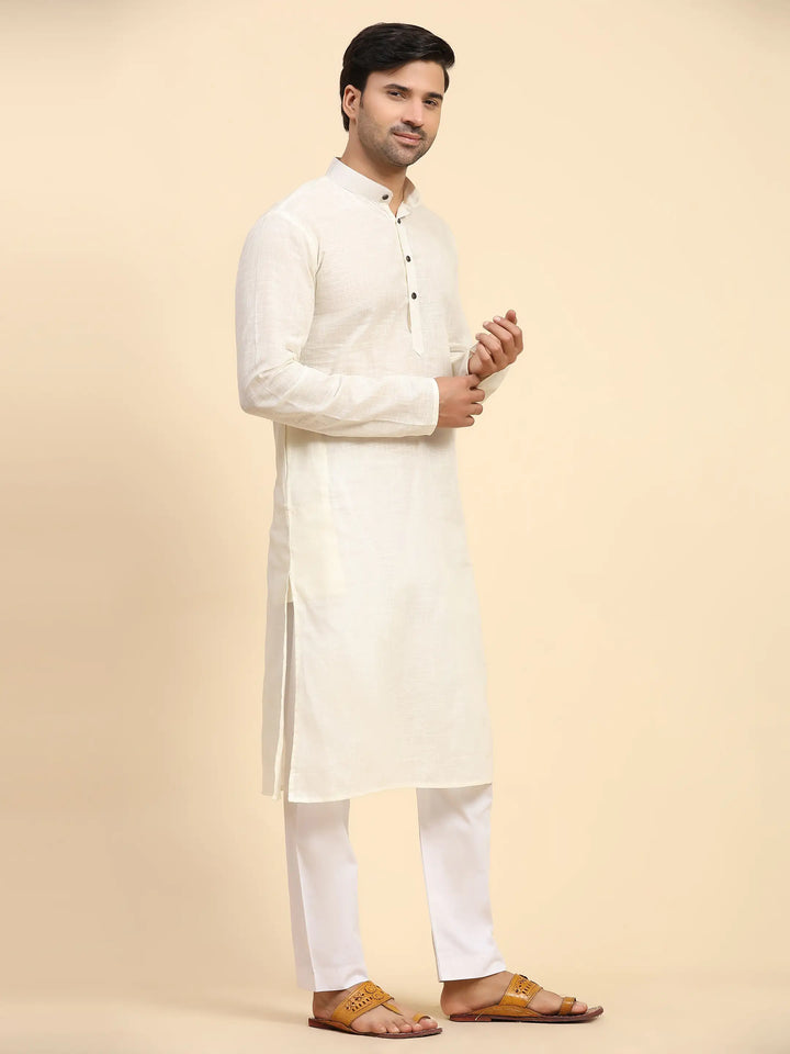 Elegant Off-White Kurta Pajama Set | Perfect for Festive Celebrations
