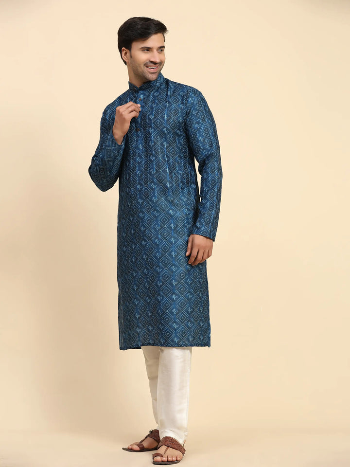 Blue Kurta Pajama Set for Men | Modern & Traditional Style for Sangeet
