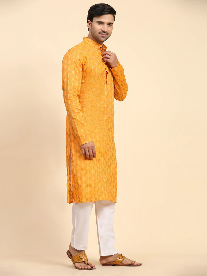 Traditional Light Orange Kurta Pajama | Pure Cotton Kurta for Men