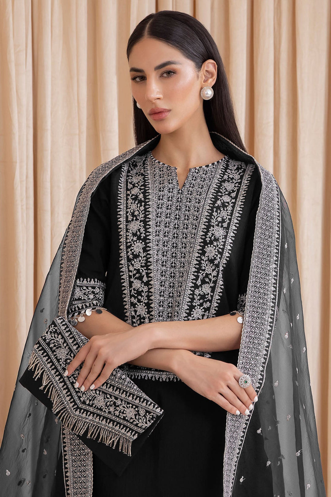 Stunning Black Georgette  Salwar Kameez Palazzo Style | Heavy Dupatta Work