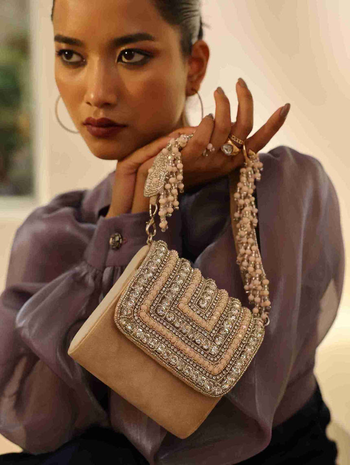 Nysa Mini Bag | Embroidered Handle Clutch for Elegant Style