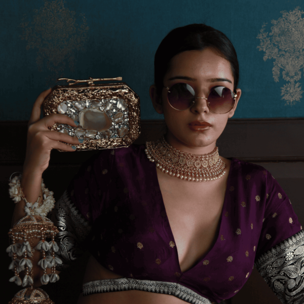 Burj Agate Stone Clutch | Luxe Fashion Statement with Elegant Embellishments
