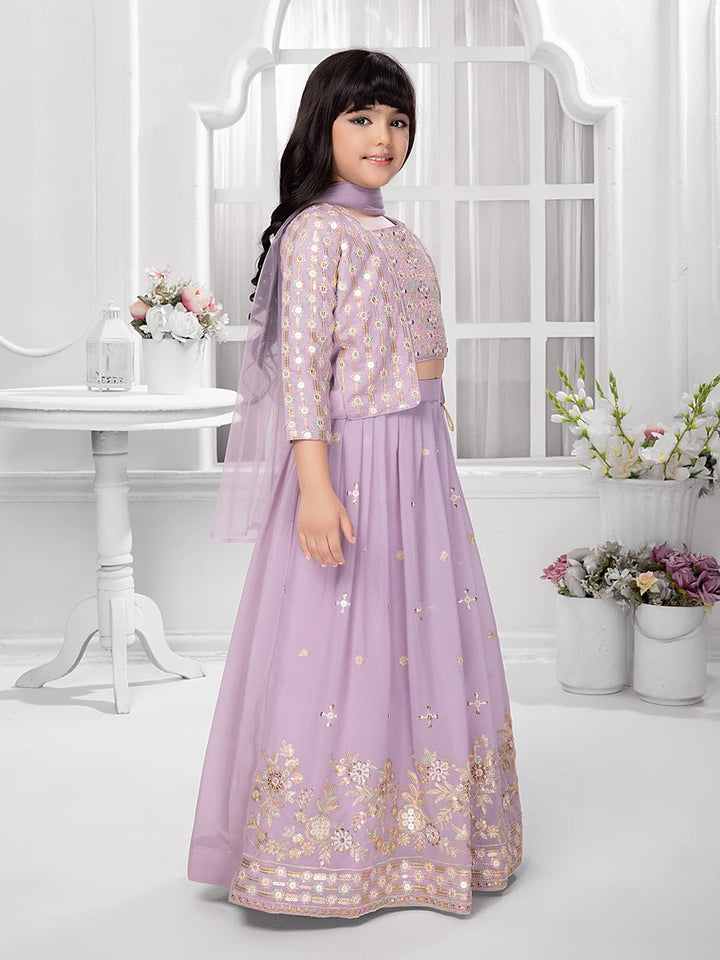 Trendy Lavender Lehenga Choli for Girls | Party Wear Jacket Set