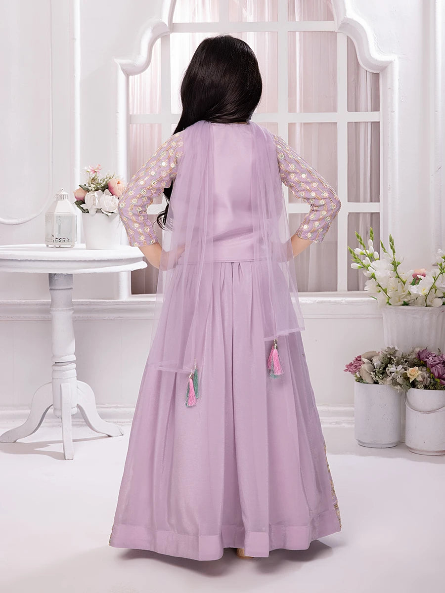Trendy Lavender Lehenga Choli for Girls | Party Wear Jacket Set
