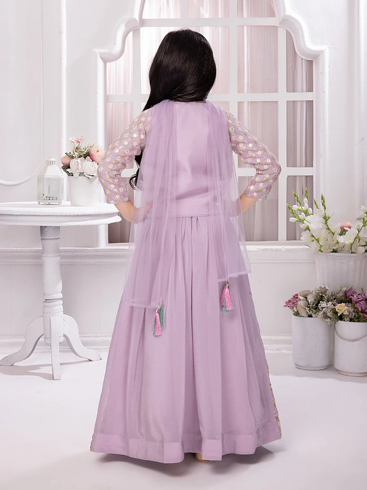 Trendy Lavender Lehenga Choli for Girls | Party Wear Jacket Set