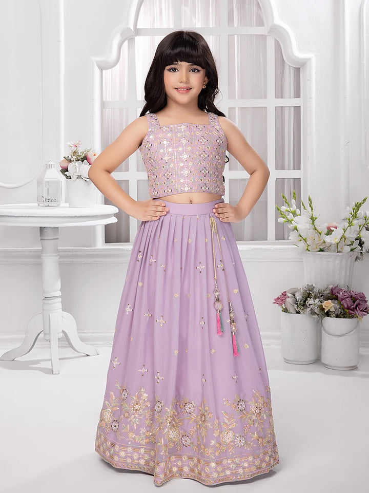 Trendy Lavender Lehenga Choli for Girls | Party Wear Jacket Set