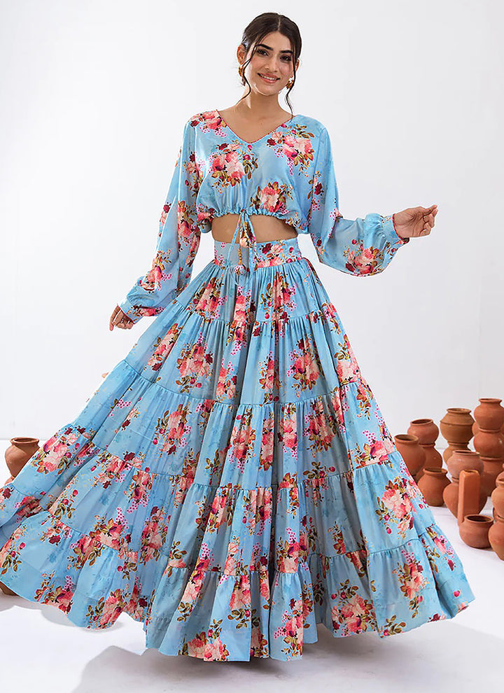 Turquoise Blue Party Wear Lehenga | Bridal Lehenga for Women